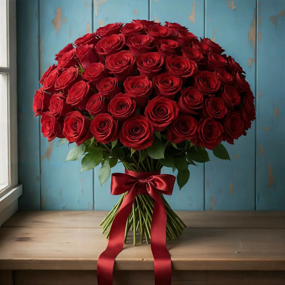 Букет Красные розы Блэк Меджик в Успенской