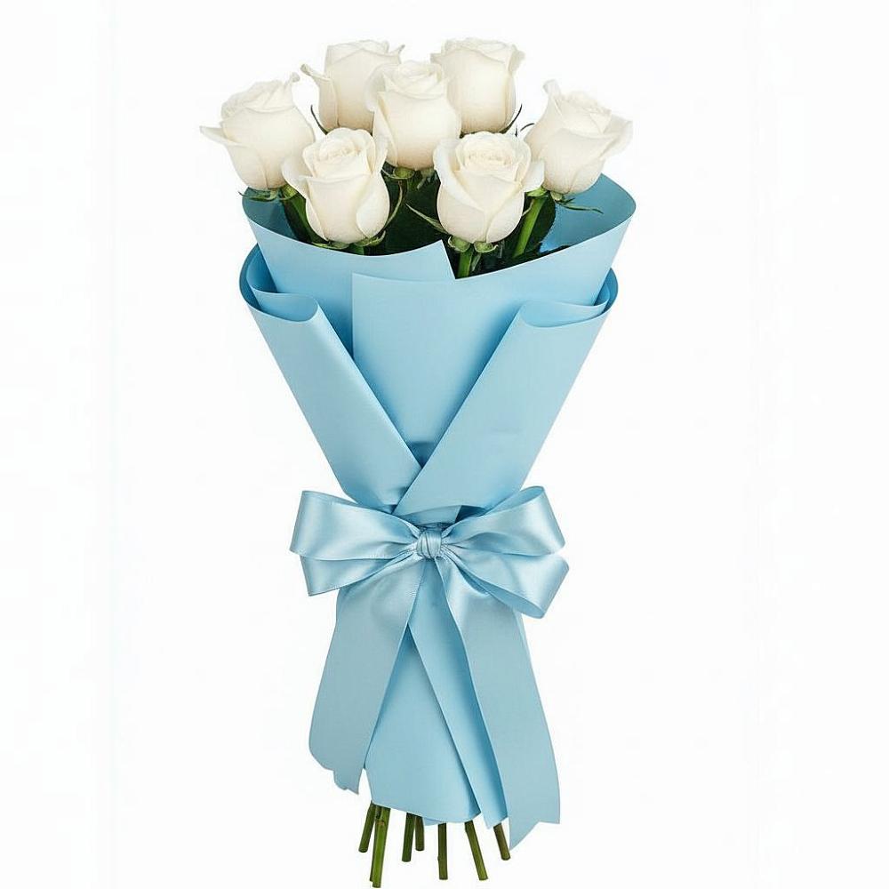 Букет 7 белых роз Проуд в Успенской