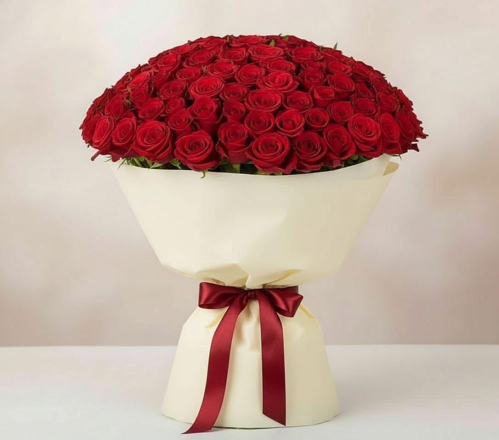 Букет 101 Красная роза Милано в Успенской