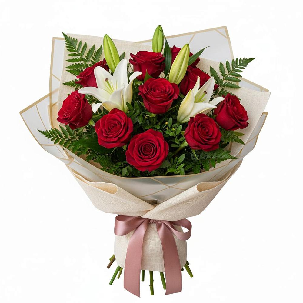 Букет цветов из: Лилии и Розы в Успенской