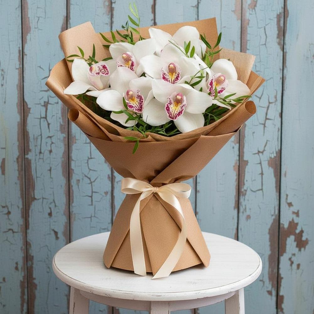 Букет цветов из: Орхидеи и Розы в Успенской