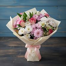 Букет цветов из:  Хризантемы, Альстромерии и Розы в Успенской