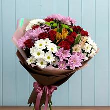 Букет цветов из:  Розы, Хризантемы и Альстромерии в Успенской