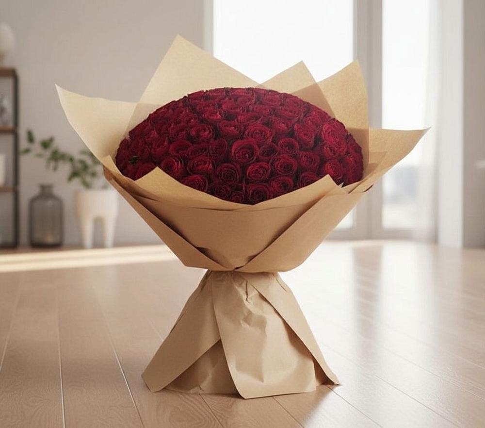 Букет 101 Красная роза в Успенской