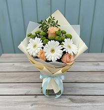 Букет цветов из:  Герберы, Розы и Хризантемы в Успенской