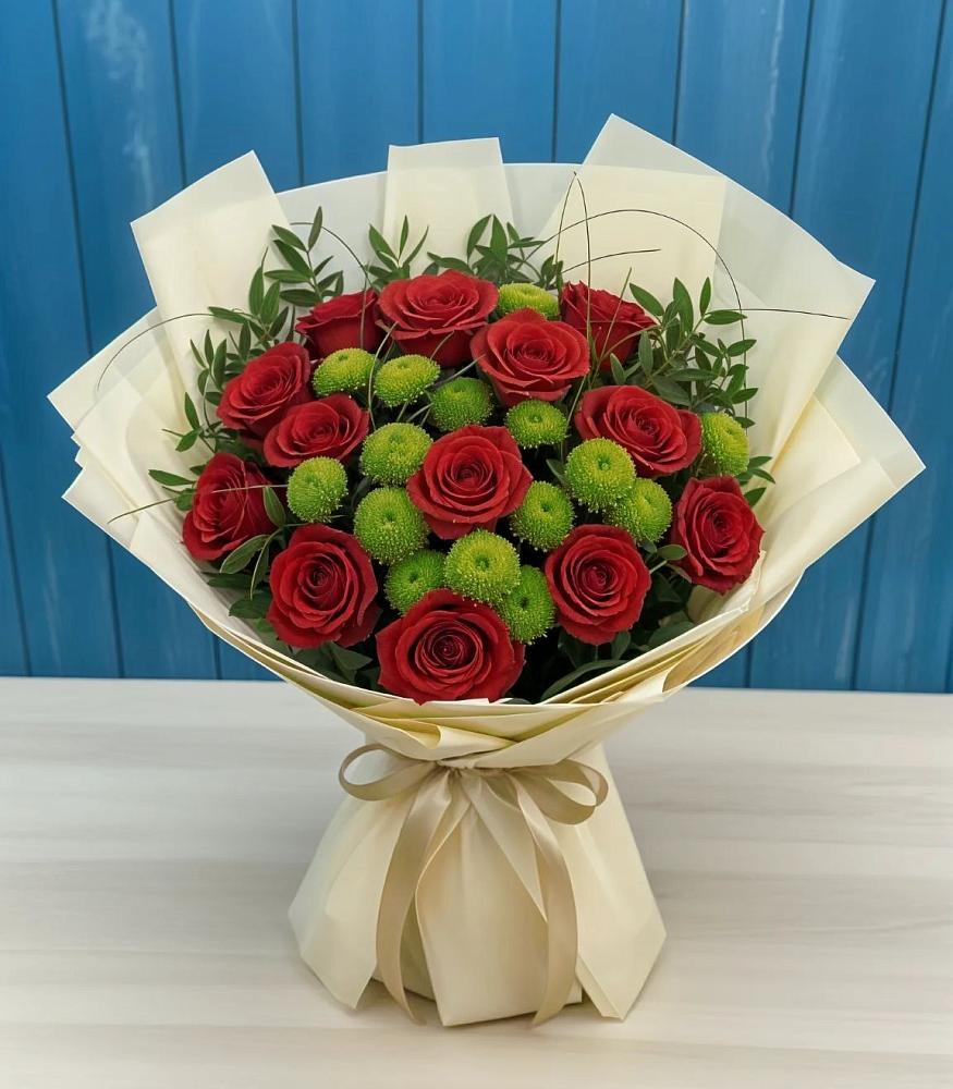 Букет цветов из: Розы и Хризантемы в Успенской