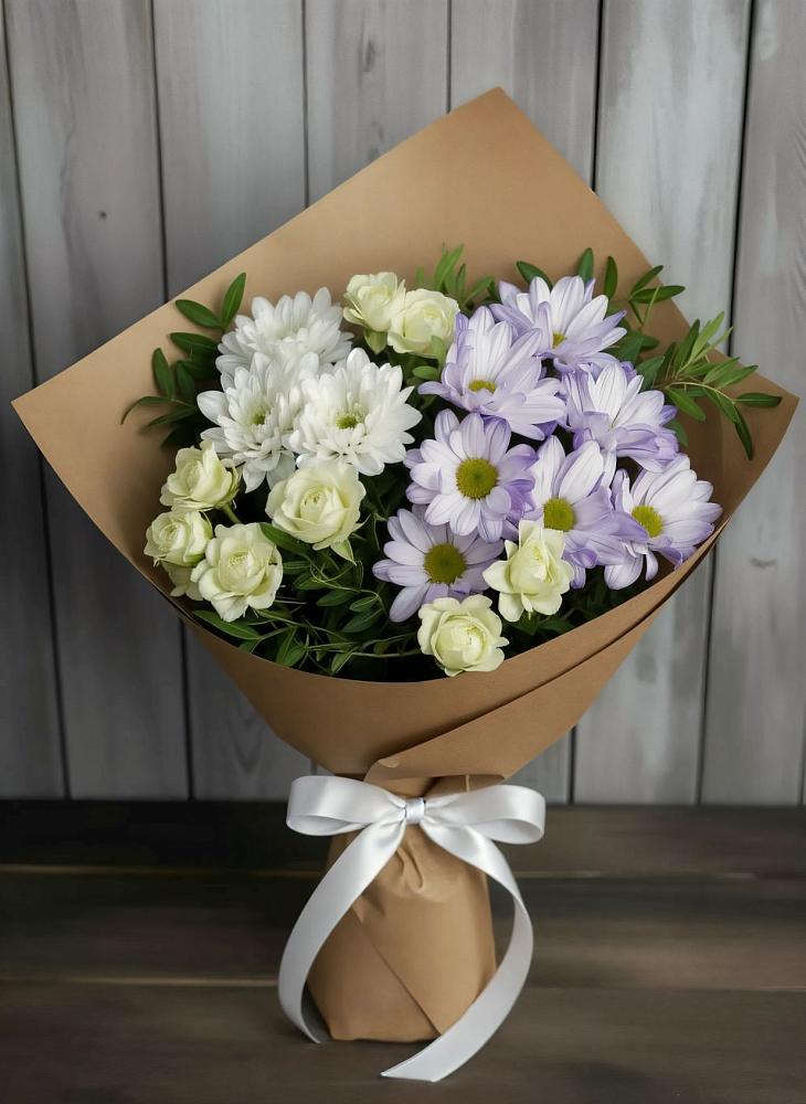 Букет цветов из: Хризантемы и Розы в Успенской